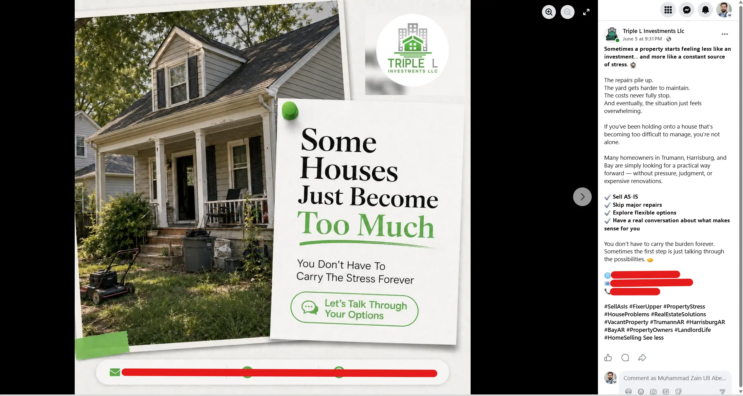 Live Triple L post: Some Houses Just Become Too Much, with its caption