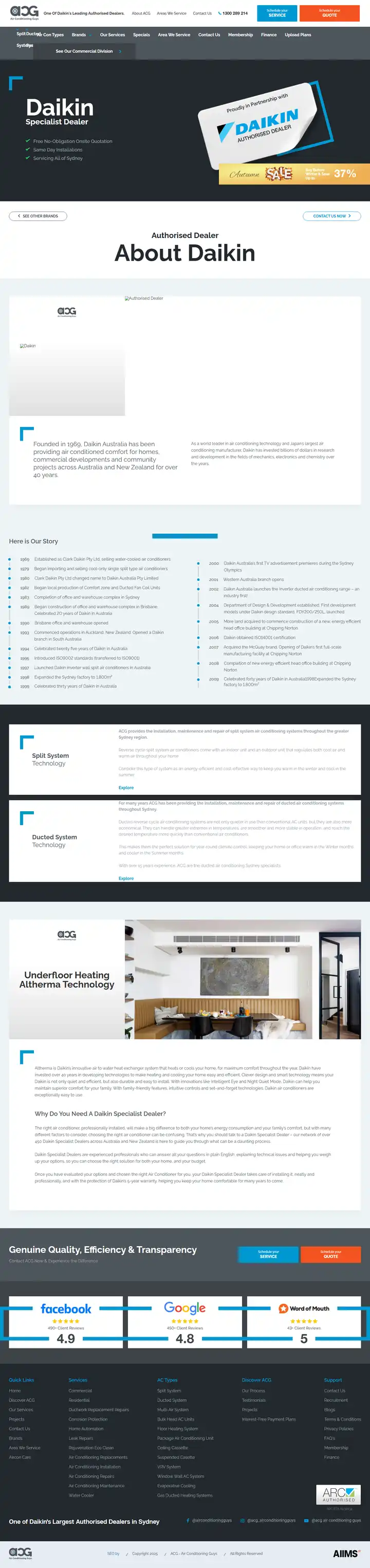 The Air Conditioning Guys Daikin page
