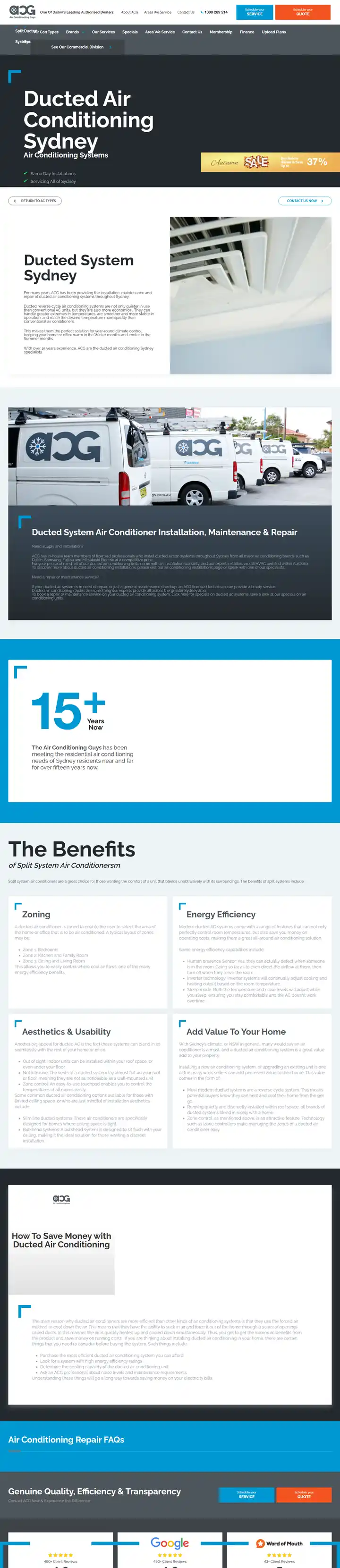 The Air Conditioning Guys Ducted System page