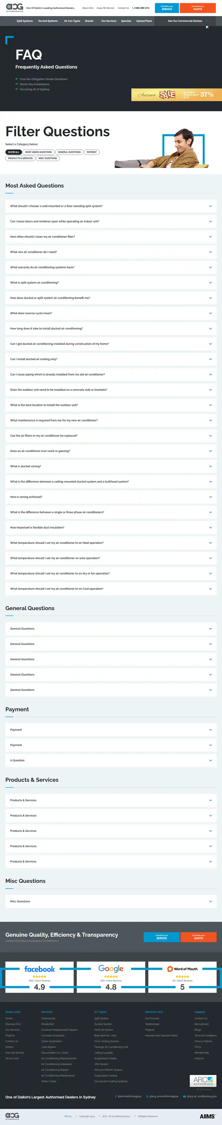 The Air Conditioning Guys FAQ page