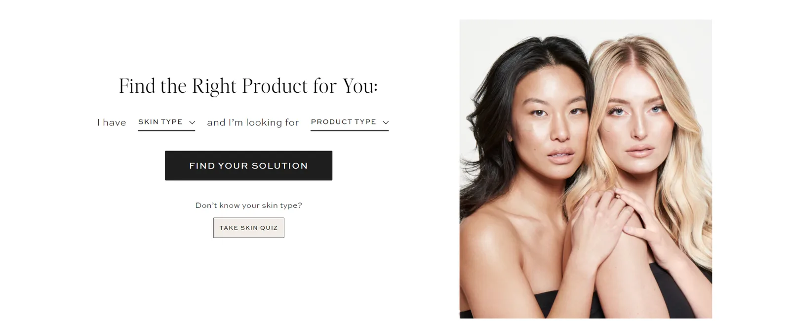 The Find the Right Product for You section