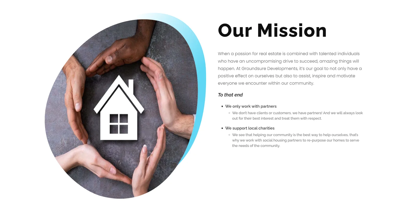 The Our Mission section