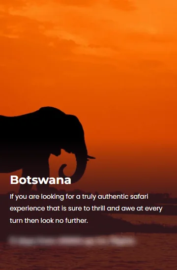 The Botswana destination card