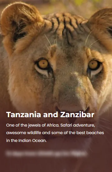 The Tanzania and Zanzibar destination card