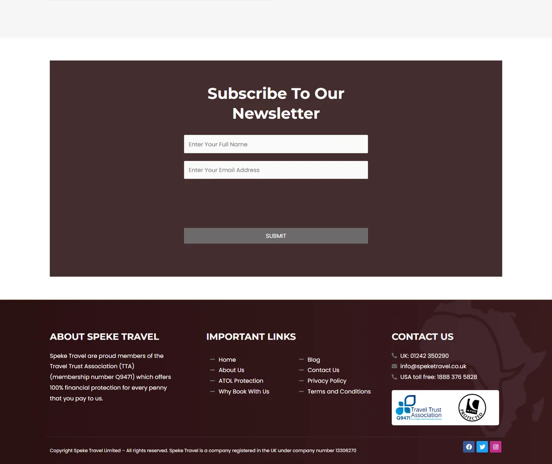 Part 5 of the Speke Travel home page